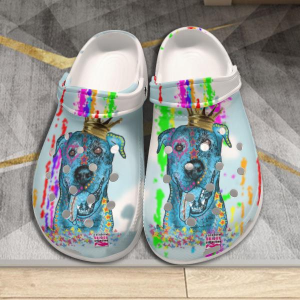 Clogs mit Hundemotiv Alec - Gartenschuhe, Gummischuhe, bunt, Unisex, Grösse 36-43, Mischling, Mix, Deutscher Schäferhund